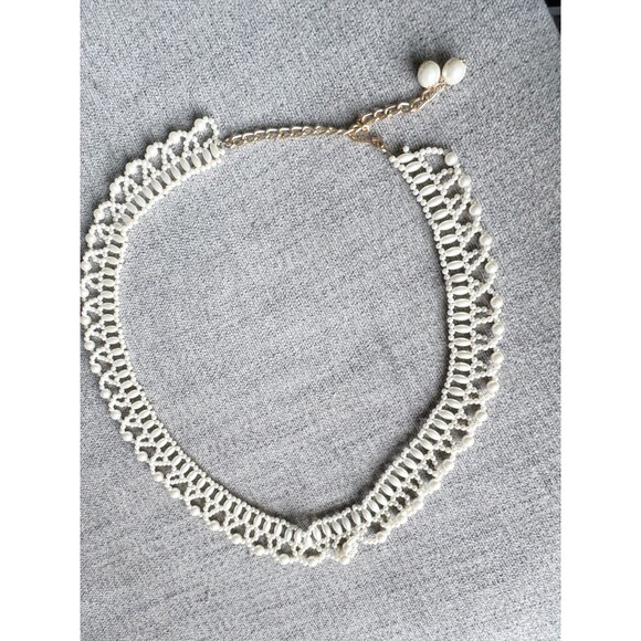 Vintage Y2K Faux Pearl Beaded Belt Gold Chain  Pearl Drop Charm fits small med main image 4